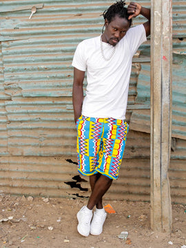 African Patchwork Shorts - Festival Shorts