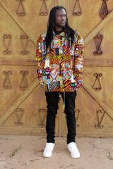 African Puffer Jacket In Patchwork - Continent Clothing