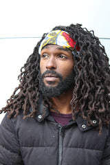 African Headband in Black Flower - Continent Clothing
