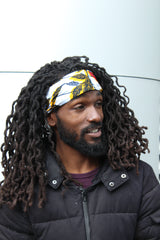 African Headband in Black Flower - Continent Clothing