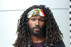 African Headband in Black Flower - Continent Clothing