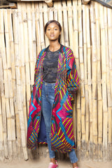 Summer Festival Coat In Wow Print - Continent Clothing