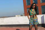 African Bikini in Blue Ankara Print - Festival Clothing - Continent Clothing