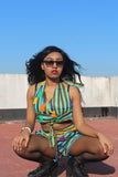 African Bikini in Blue Ankara Print - Festival Clothing - Continent Clothing