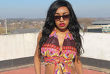 African Bikini in Purple Ankara Print - Festival Clothing - Continent Clothing