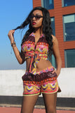 African Bikini in Purple Ankara Print - Festival Clothing - Continent Clothing