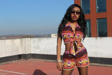 African Bikini in Purple Ankara Print - Festival Clothing - Continent Clothing