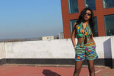 African Bikini Set in Blue Ankara - Festival Clothing - Continent Clothing