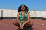 African Bikini Set in Blue Ankara - Festival Clothing - Continent Clothing