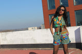 African Bikini Set in Blue Ankara - Festival Clothing - Continent Clothing