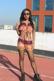 African Bikini Set in Purple Ankara - Festival Clothing - Continent Clothing
