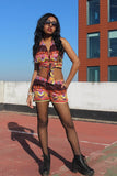 African Bikini Set in Purple Ankara - Festival Clothing - Continent Clothing