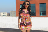 African Bikini Set in Purple Ankara - Festival Clothing - Continent Clothing