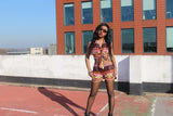 African Bikini Set in Purple Ankara - Festival Clothing - Continent Clothing
