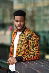 African Bomber Jacket In Electric Orange - The Continent Clothing