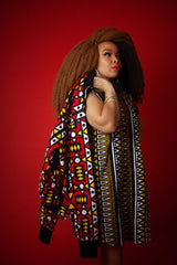 African Bomber Jacket In Electric Red - Continent Clothing