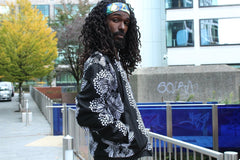 African Bomber Jacket In Jet Black - Continent Clothing