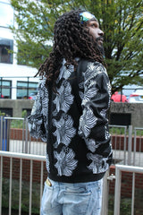 African Bomber Jacket In Jet Black - Continent Clothing