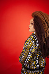 African Bomber Jacket In Mud Cloth - Continent Clothing