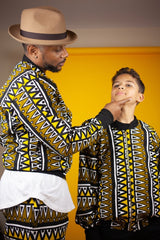 African Bomber Jacket In Mud Cloth - Continent Clothing