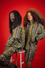 African Bomber Jacket In Mud Cloth - Continent Clothing