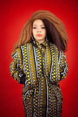 African Bomber Jacket In Mud Cloth - Continent Clothing