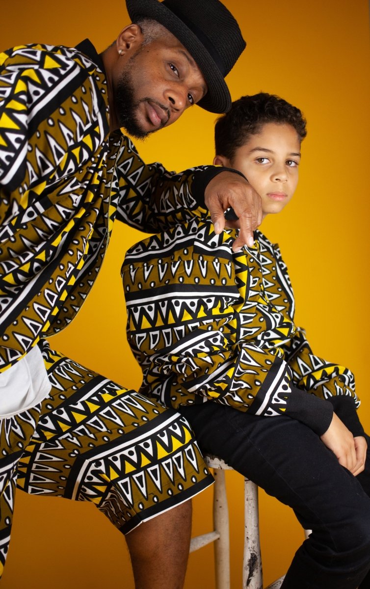African Bomber Jacket In Mud Cloth - Continent Clothing