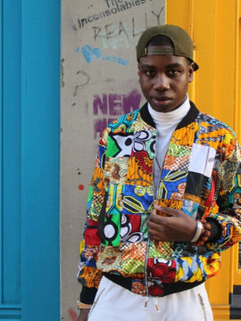 African Bomber Jacket in Patchwork