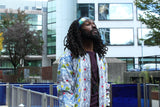 African Bomber Jacket In Scribble Print - Continent Clothing