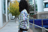 African Bomber Jacket In Scribble Print - Continent Clothing