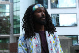 African Bomber Jacket In Scribble Print - Continent Clothing