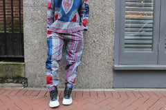 African Clothing - Blue Dashiki Trousers in African Wax Print - Continent Clothing