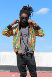 African Clothing - Festival Bomber Jacket in Gold Print - Continent Clothing