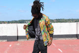 African Clothing - Festival Bomber Jacket in Gold Print - Continent Clothing