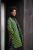 African Coat in Green Ankara Print - Festival Clothing - Continent Clothing