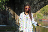 African Coat in White Ankara Print - Festival Clothing - Continent Clothing