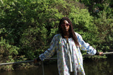 African Coat in White Ankara Print - Festival Clothing - Continent Clothing