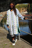 African Coat in White Ankara Print - Festival Clothing - Continent Clothing