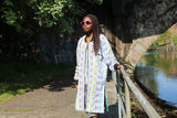 African Coat in White Ankara Print - Festival Clothing - Continent Clothing