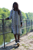 African Coat in White Ankara Print - Festival Clothing - Continent Clothing