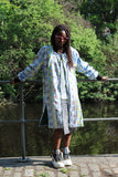 African Coat in White Ankara Print - Festival Clothing - Continent Clothing