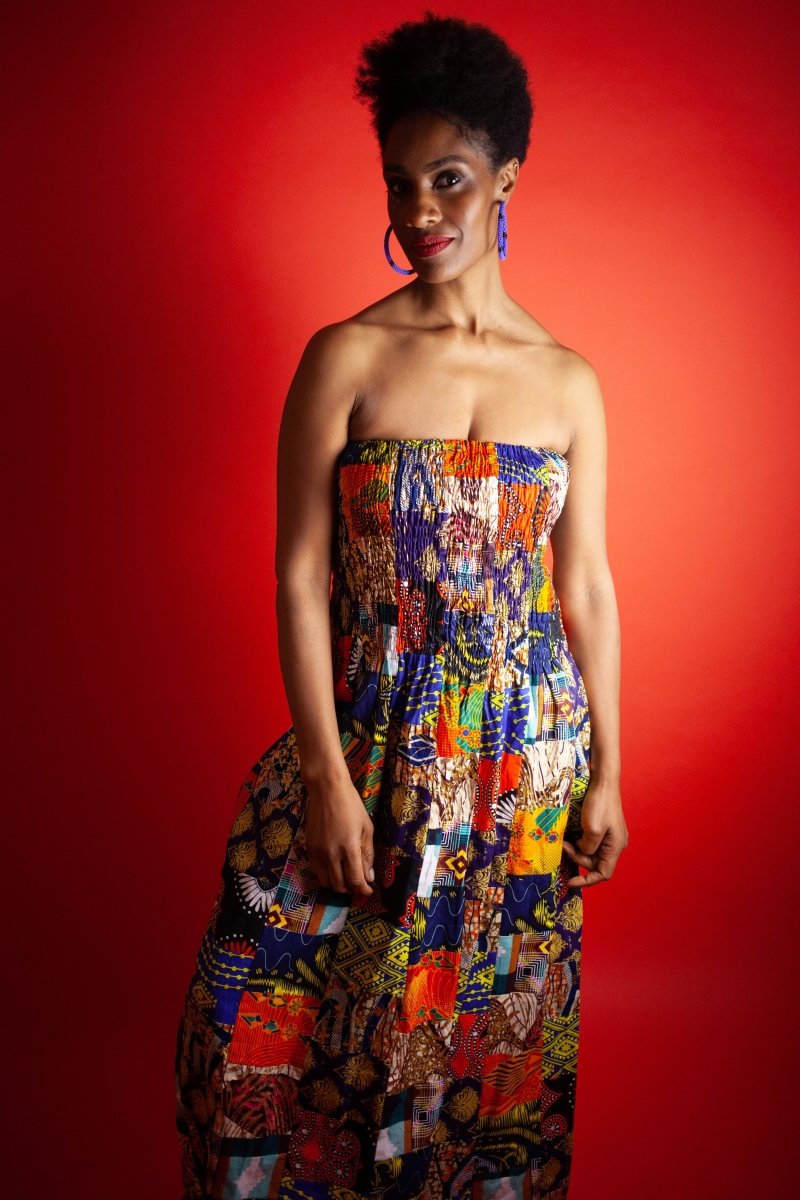 African Dress In Crazy Patchwork - Continent Clothing