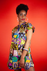 African Dress In Crazy Patchwork - Continent Clothing