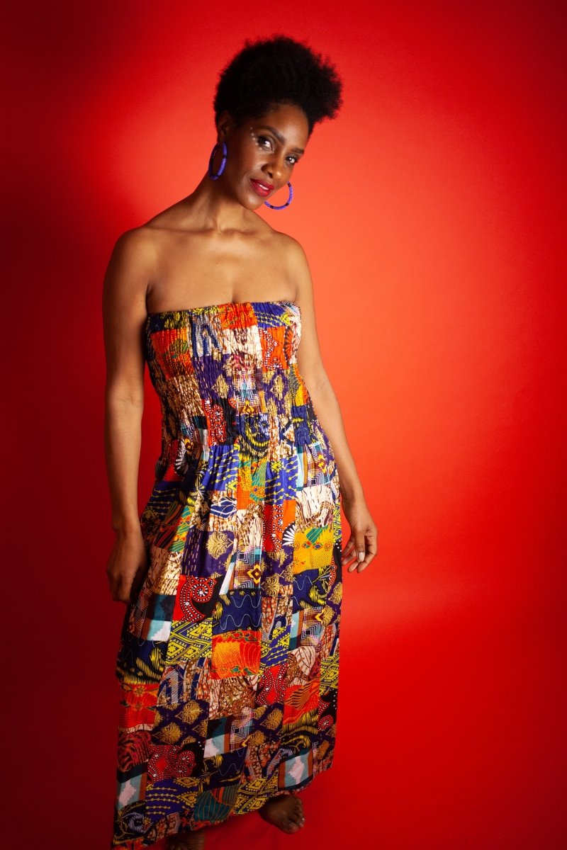 African Dress In Crazy Patchwork - Continent Clothing