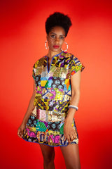 African Dress In Crazy Patchwork - Continent Clothing