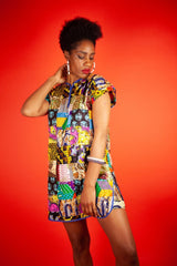 African Dress In Crazy Patchwork - Continent Clothing