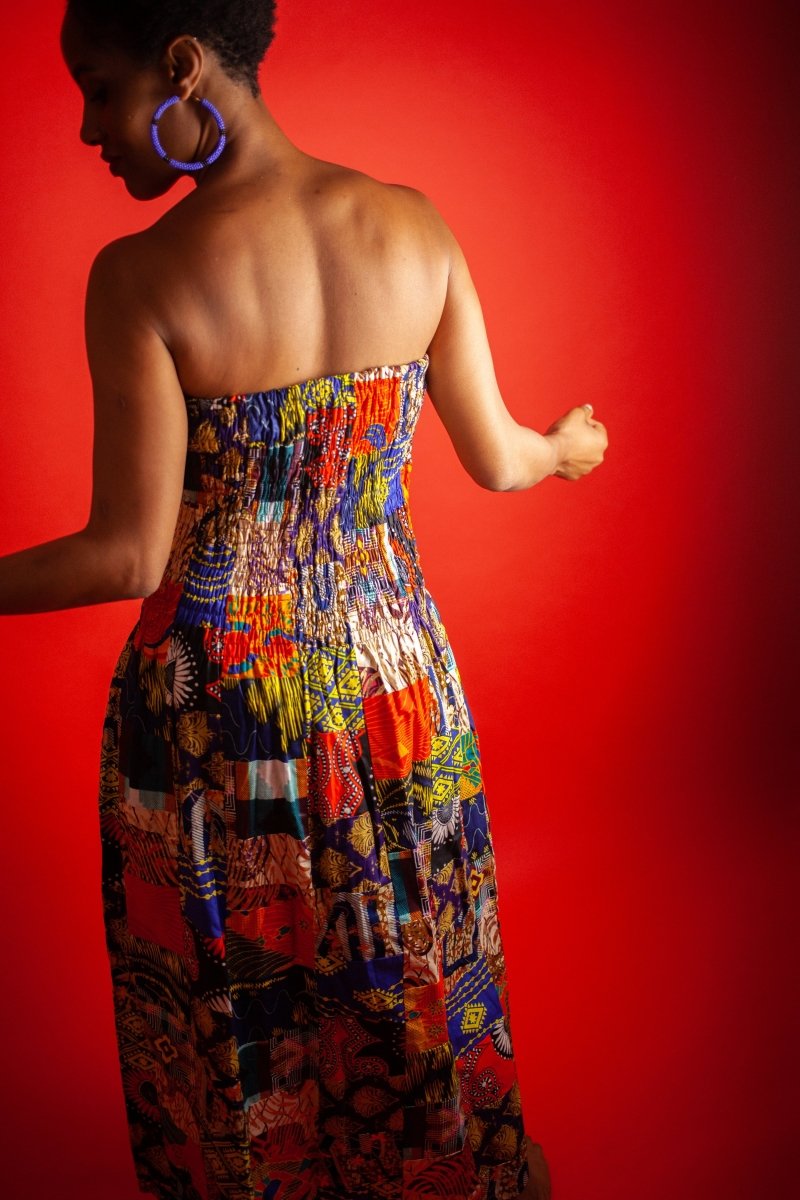 African Dress In Crazy Patchwork - Continent Clothing