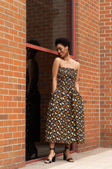 African Dress in Earthy Mud Cloth - The Continent Clothing