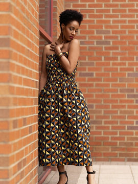 African Mud Cloth Wedding Dress