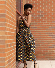African Dress in Earthy Mud Cloth - The Continent Clothing